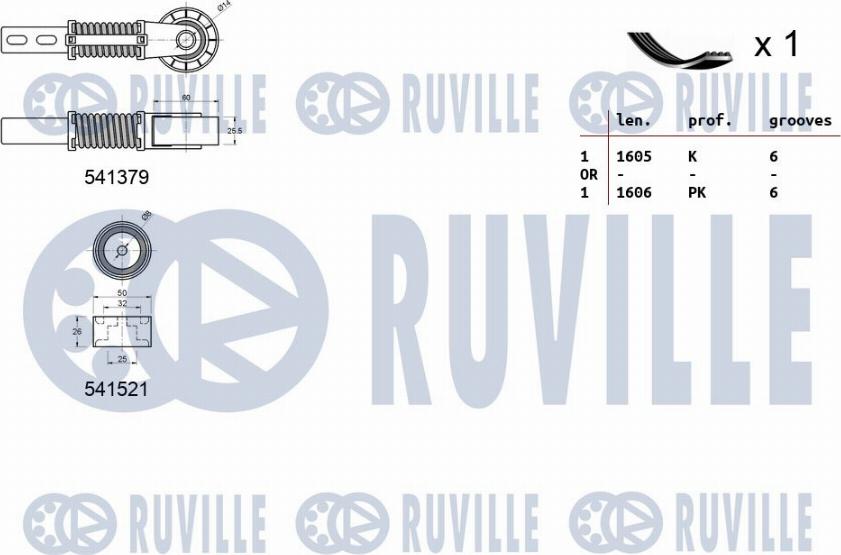 Ruville 570059 - Kit Cinghie Poly-V autozon.pro