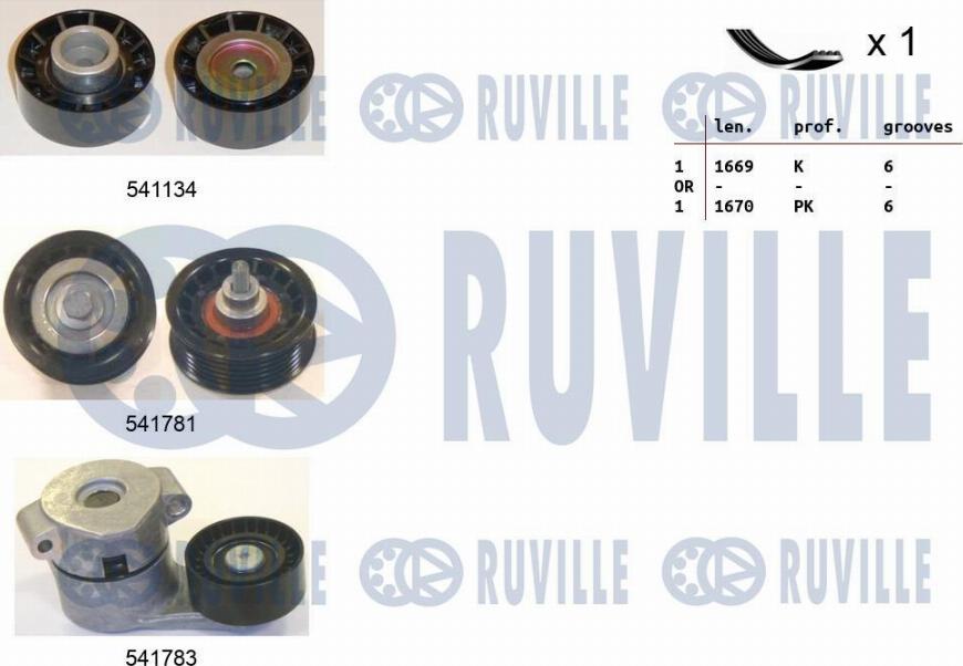 Ruville 570058 - Kit Cinghie Poly-V autozon.pro