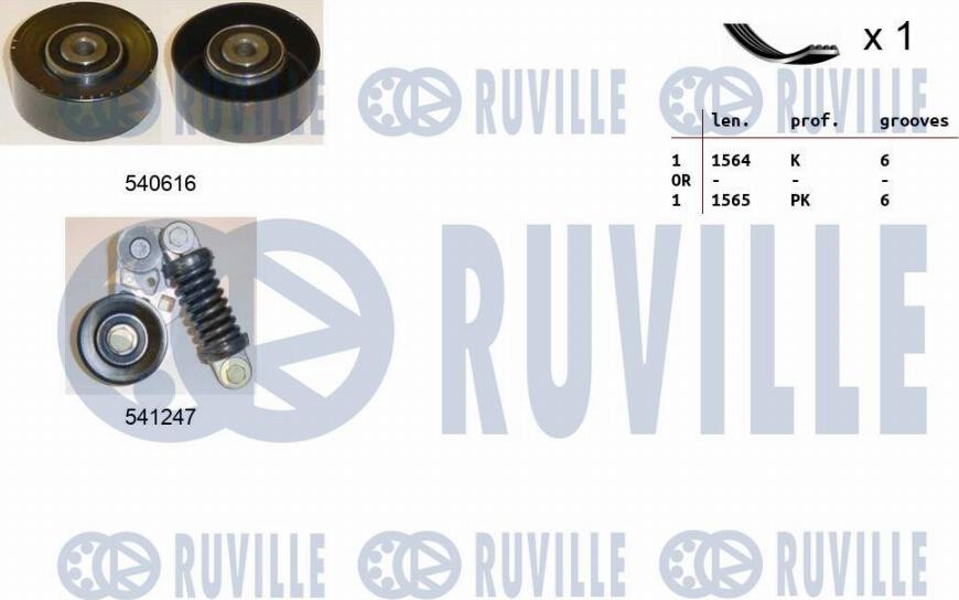 Ruville 570057 - Kit Cinghie Poly-V autozon.pro