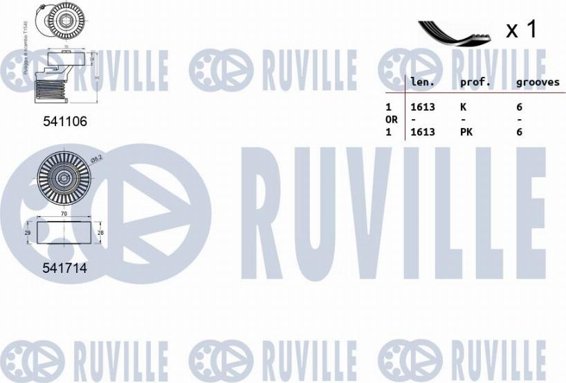 Ruville 570069 - Kit Cinghie Poly-V autozon.pro