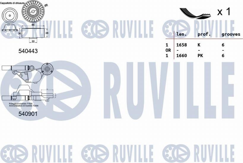 Ruville 570067 - Kit Cinghie Poly-V autozon.pro