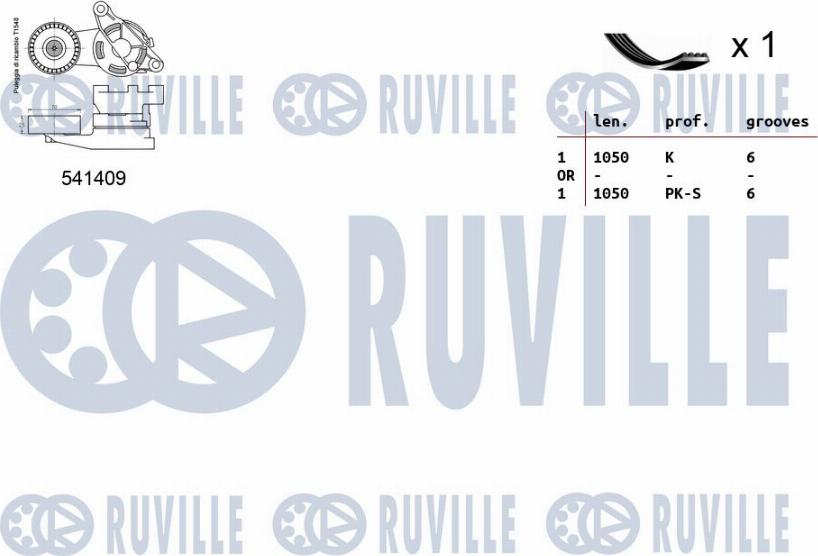 Ruville 570089 - Kit Cinghie Poly-V autozon.pro