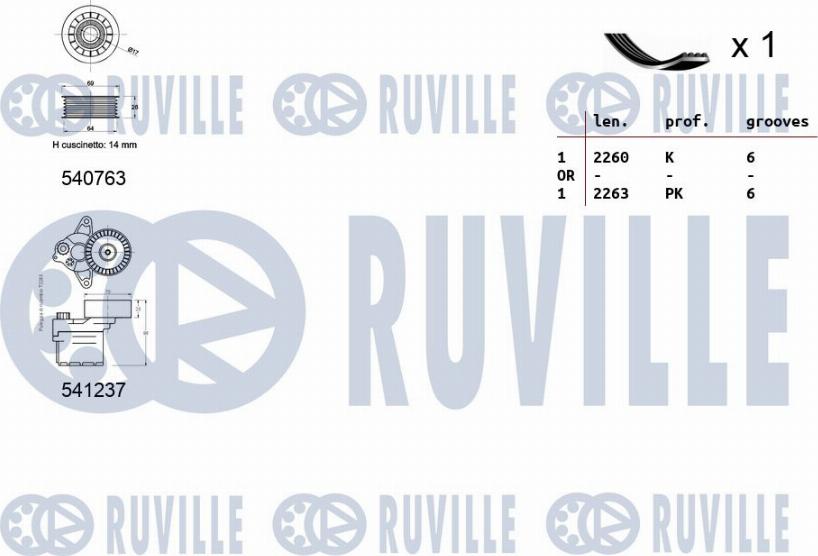 Ruville 570085 - Kit Cinghie Poly-V autozon.pro