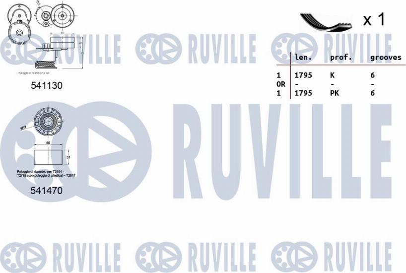 Ruville 570080 - Kit Cinghie Poly-V autozon.pro