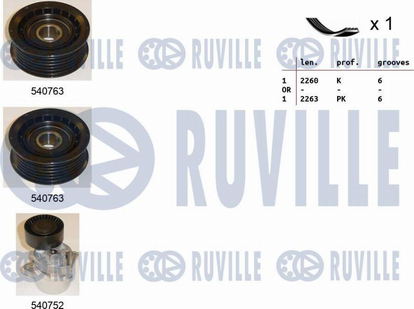 Ruville 570088 - Kit Cinghie Poly-V autozon.pro