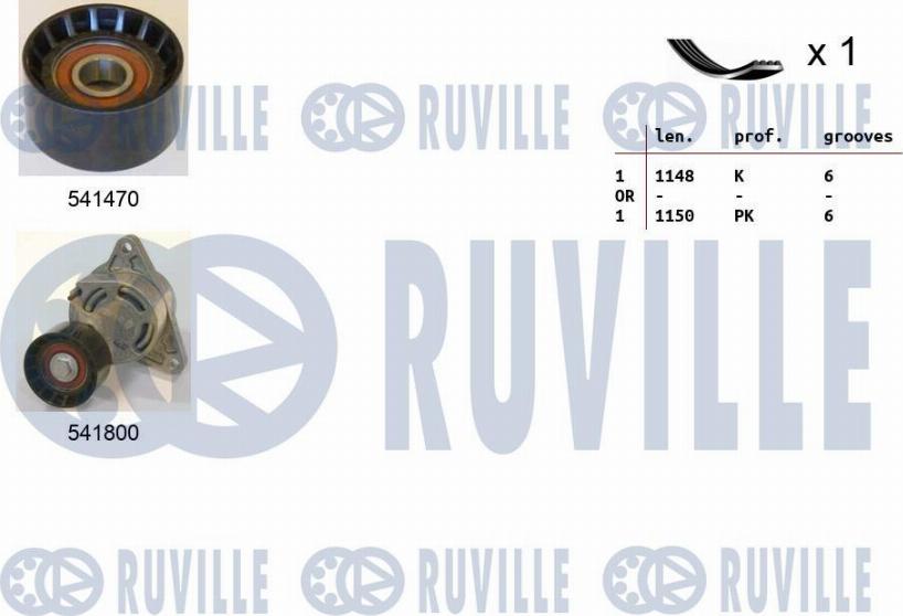 Ruville 570082 - Kit Cinghie Poly-V autozon.pro