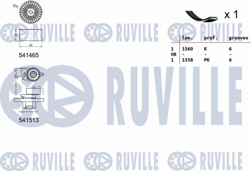 Ruville 570074 - Kit Cinghie Poly-V autozon.pro