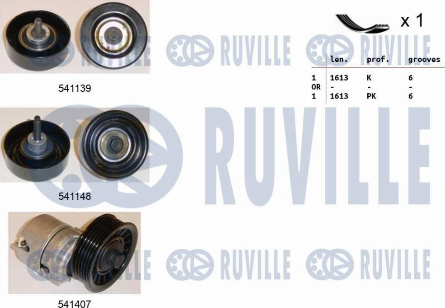 Ruville 570140 - Kit Cinghie Poly-V autozon.pro