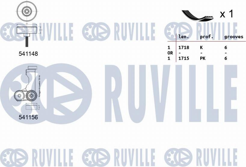 Ruville 570143 - Kit Cinghie Poly-V autozon.pro