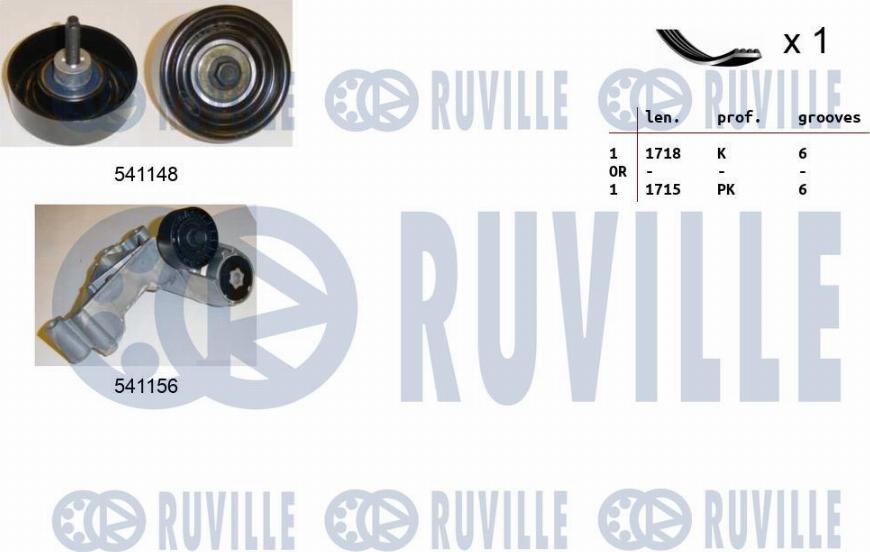 Ruville 570143 - Kit Cinghie Poly-V autozon.pro