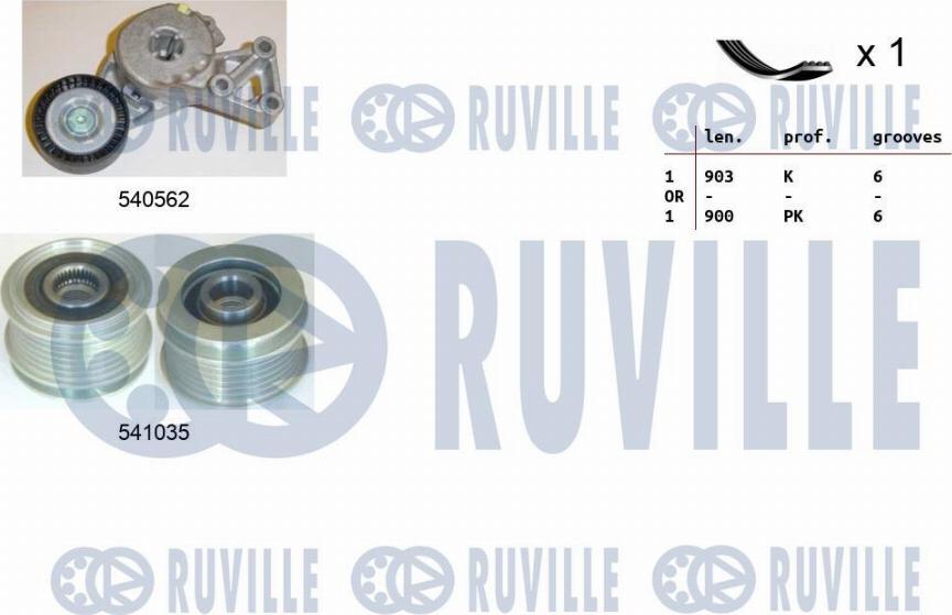 Ruville 570154 - Kit Cinghie Poly-V autozon.pro