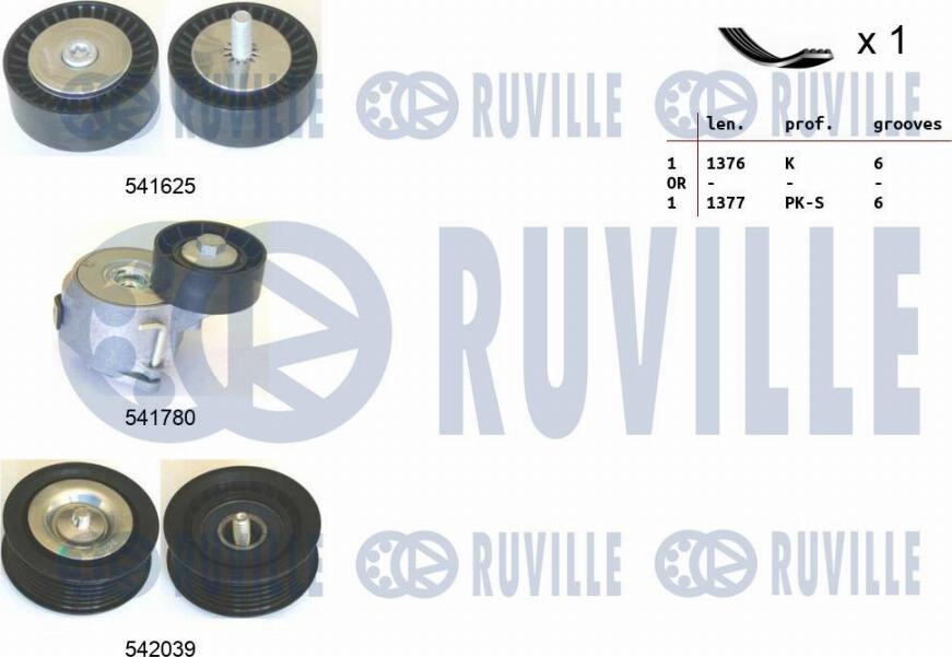 Ruville 570169 - Kit Cinghie Poly-V autozon.pro