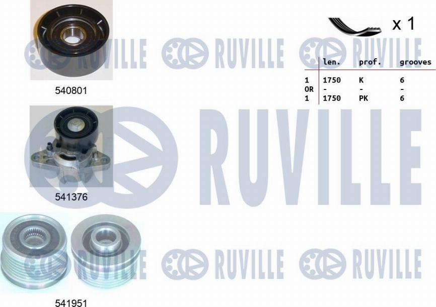 Ruville 570164 - Kit Cinghie Poly-V autozon.pro