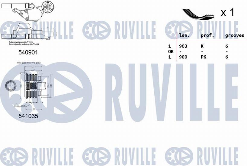 Ruville 570165 - Kit Cinghie Poly-V autozon.pro