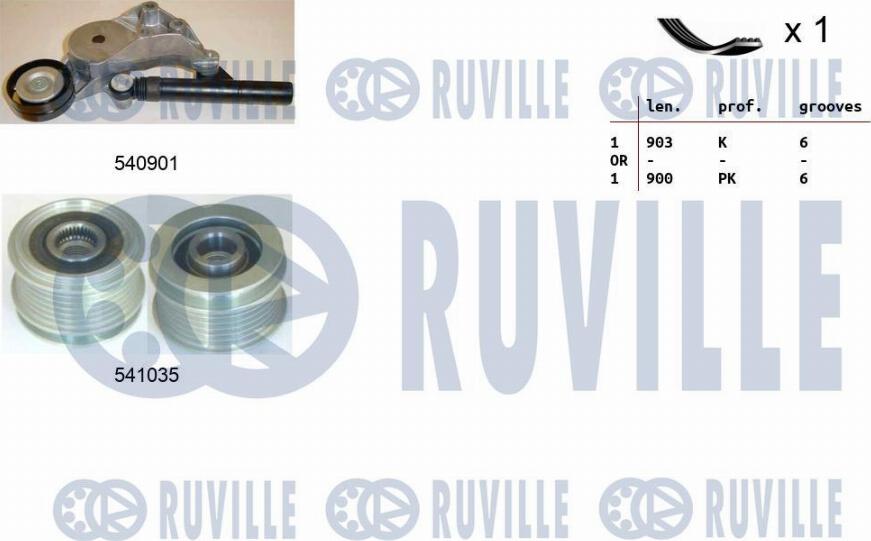 Ruville 570165 - Kit Cinghie Poly-V autozon.pro