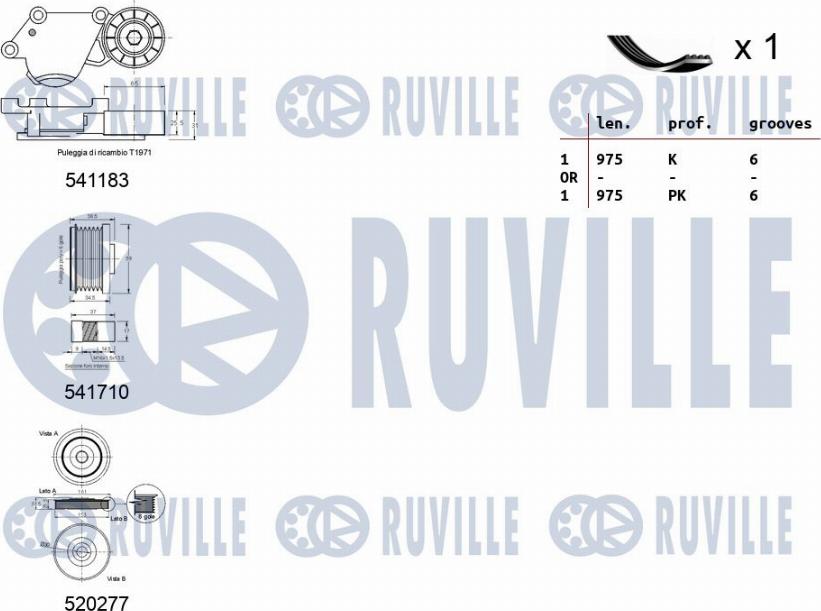 Ruville 570166 - Kit Cinghie Poly-V autozon.pro