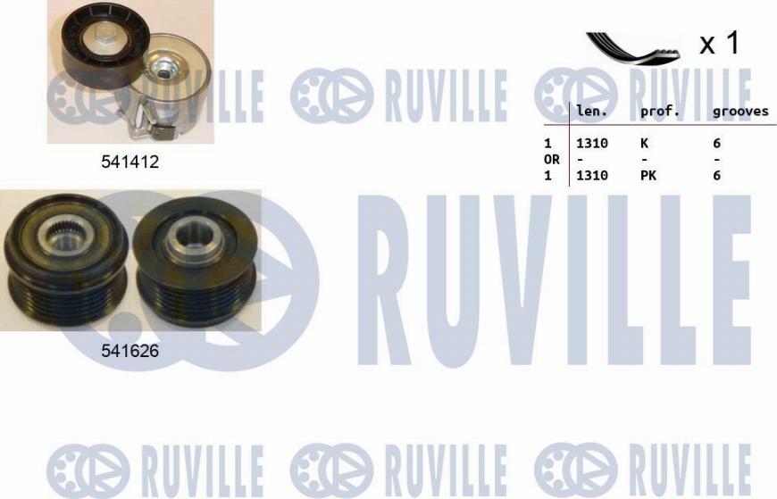 Ruville 570160 - Kit Cinghie Poly-V autozon.pro