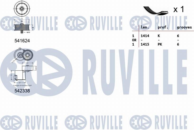 Ruville 570161 - Kit Cinghie Poly-V autozon.pro