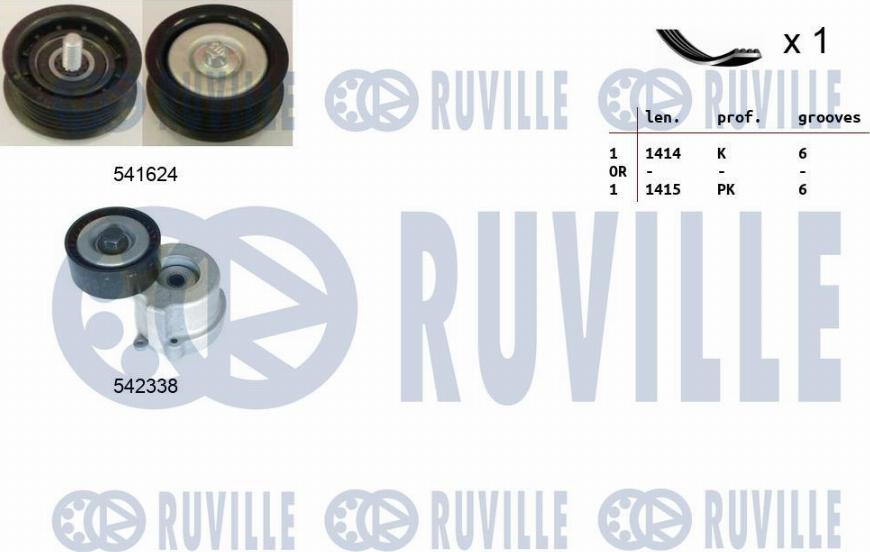 Ruville 570161 - Kit Cinghie Poly-V autozon.pro