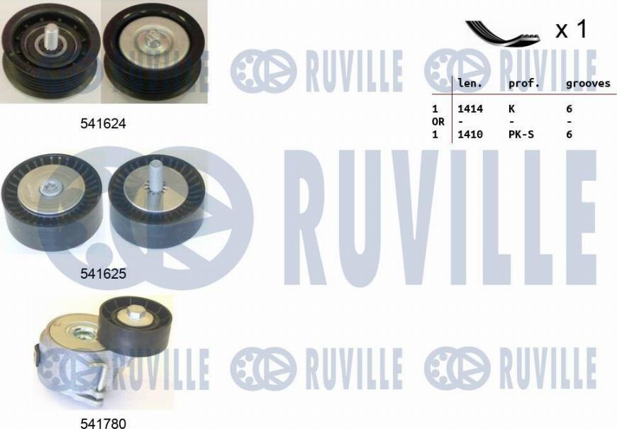 Ruville 570168 - Kit Cinghie Poly-V autozon.pro