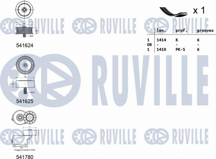 Ruville 570168 - Kit Cinghie Poly-V autozon.pro