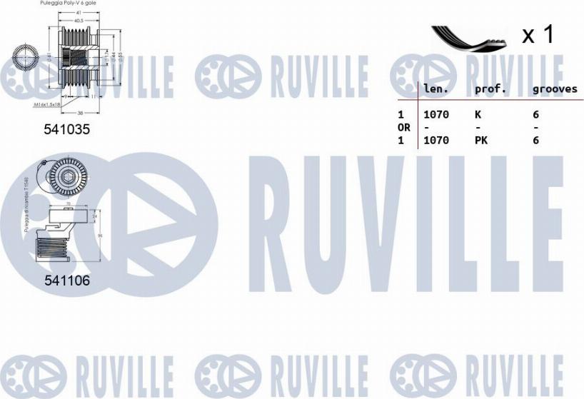 Ruville 570100 - Kit Cinghie Poly-V autozon.pro