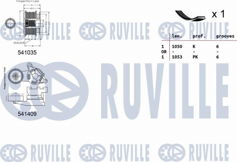 Ruville 570102 - Kit Cinghie Poly-V autozon.pro