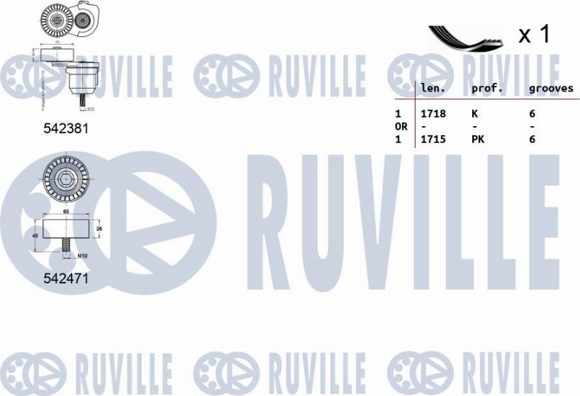 Ruville 570119 - Kit Cinghie Poly-V autozon.pro