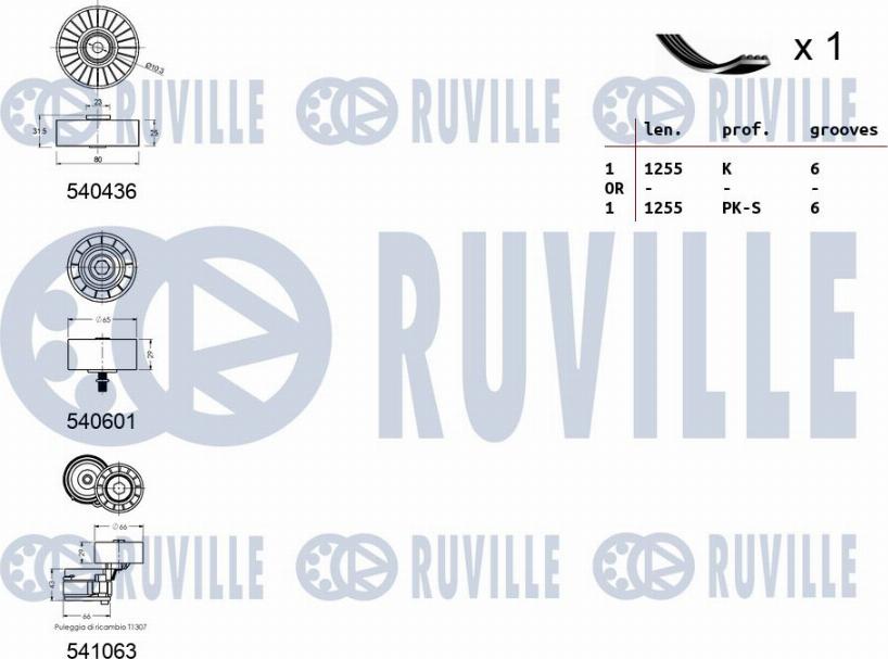 Ruville 570116 - Kit Cinghie Poly-V autozon.pro