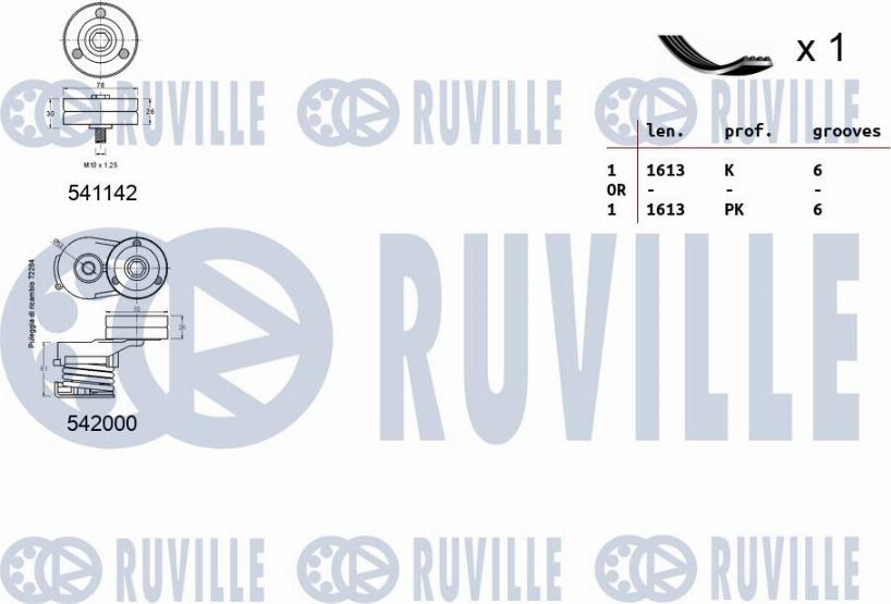 Ruville 570118 - Kit Cinghie Poly-V autozon.pro