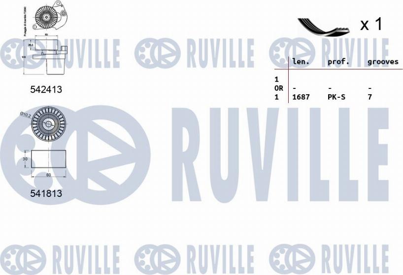 Ruville 570189 - Kit Cinghie Poly-V autozon.pro