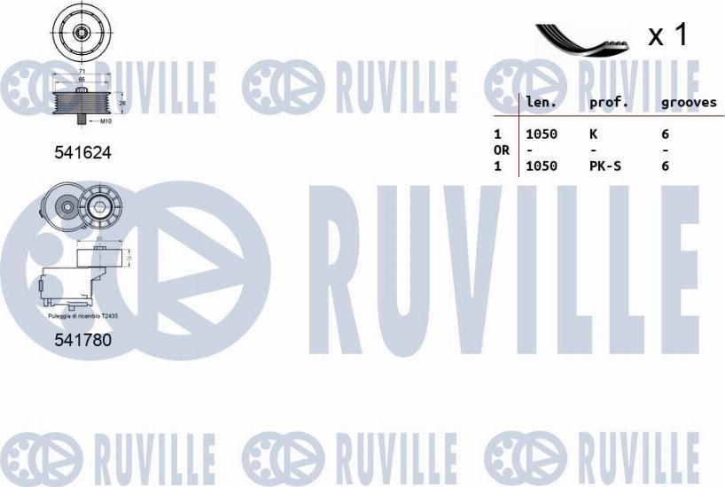 Ruville 570185 - Kit Cinghie Poly-V autozon.pro