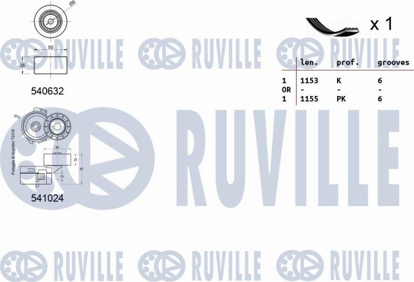 Ruville 570188 - Kit Cinghie Poly-V autozon.pro