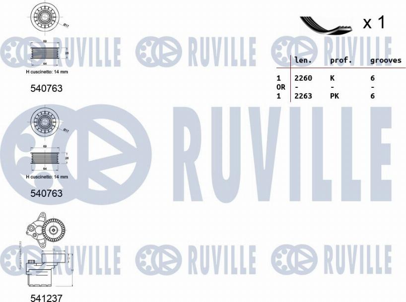 Ruville 570183 - Kit Cinghie Poly-V autozon.pro