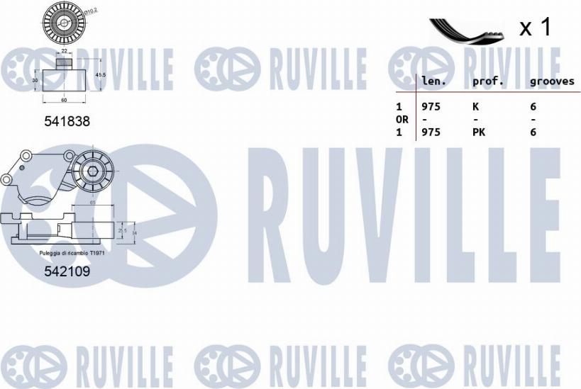 Ruville 570187 - Kit Cinghie Poly-V autozon.pro