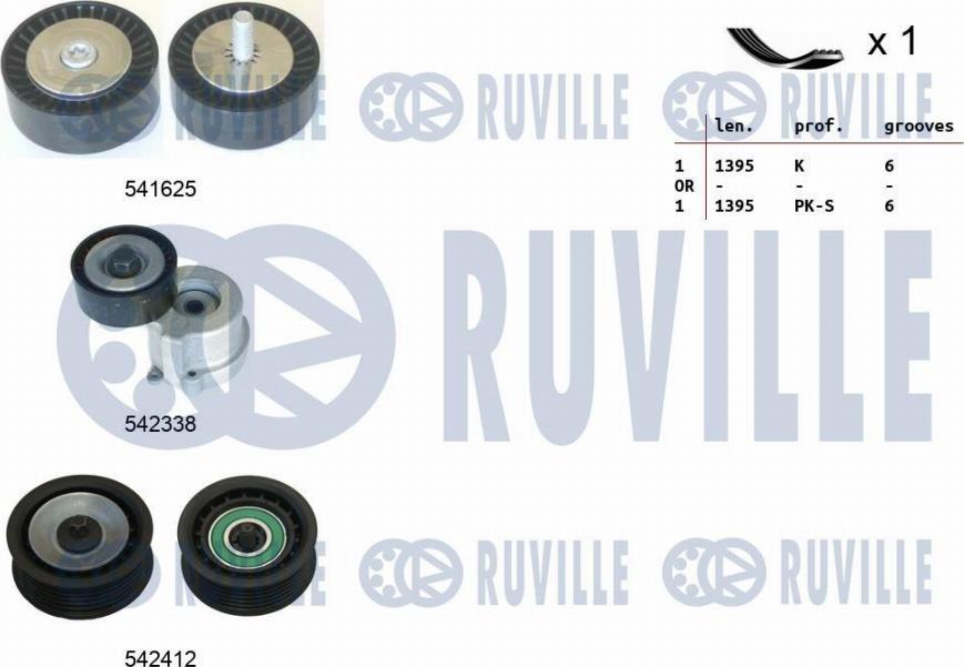 Ruville 570134 - Kit Cinghie Poly-V autozon.pro