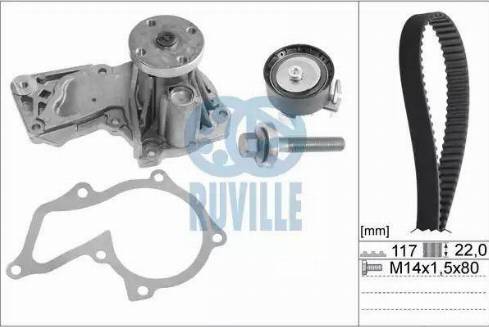 Ruville 57118701 - Pompa acqua + Kit cinghie dentate autozon.pro