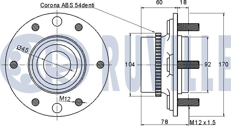 Ruville 221237 - Kit cuscinetto ruota autozon.pro