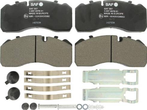 SAF 3057007801 - Kit pastiglie freno, Freno a disco autozon.pro