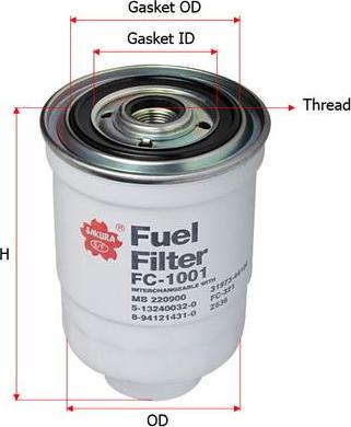 SAKURA Automotive FC-1001 - Filtro carburante autozon.pro