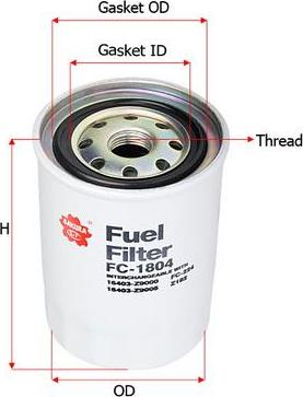 SAKURA Automotive FC-1804 - Filtro carburante autozon.pro