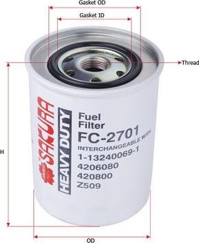 SAKURA Automotive FC-2701 - Filtro carburante autozon.pro