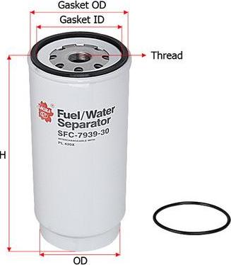 SAKURA Automotive SFC-7939-30 - Separatore acqua carburante autozon.pro