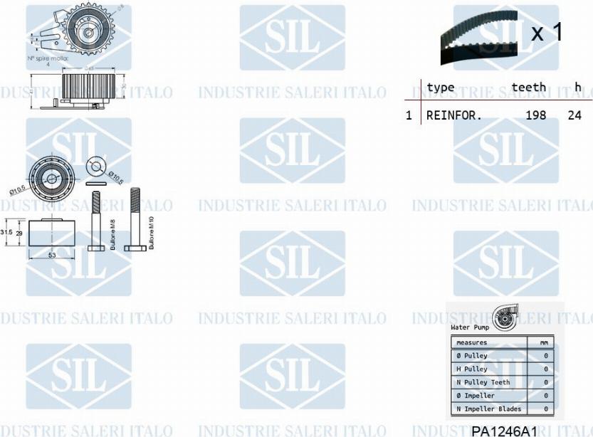 Saleri SIL K4PA1246A1 - Pompa acqua + Kit cinghie dentate autozon.pro