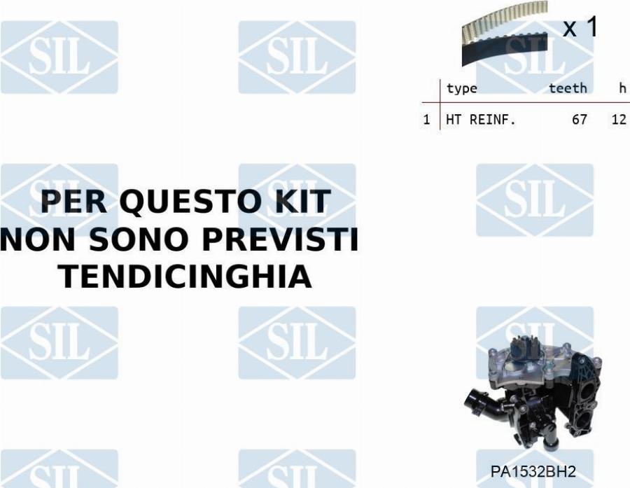 Saleri SIL K1PA1532BH2 - Pompa acqua + Kit cinghie dentate autozon.pro