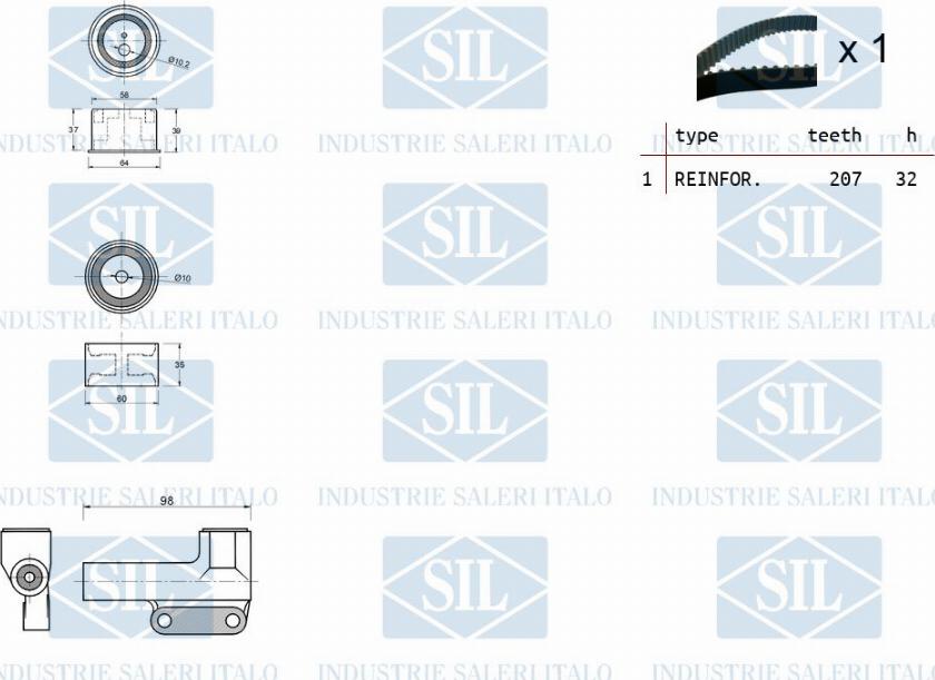 Saleri SIL TK1442 - Kit cinghie dentate autozon.pro