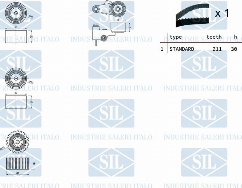 Saleri SIL TK1196 - Kit cinghie dentate autozon.pro