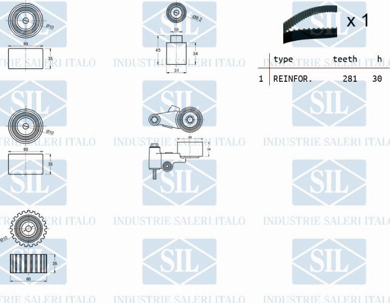 Saleri SIL TK1197 - Kit cinghie dentate autozon.pro