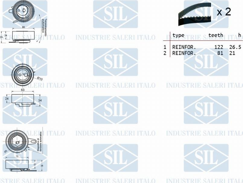 Saleri SIL TK1143 - Kit cinghie dentate autozon.pro