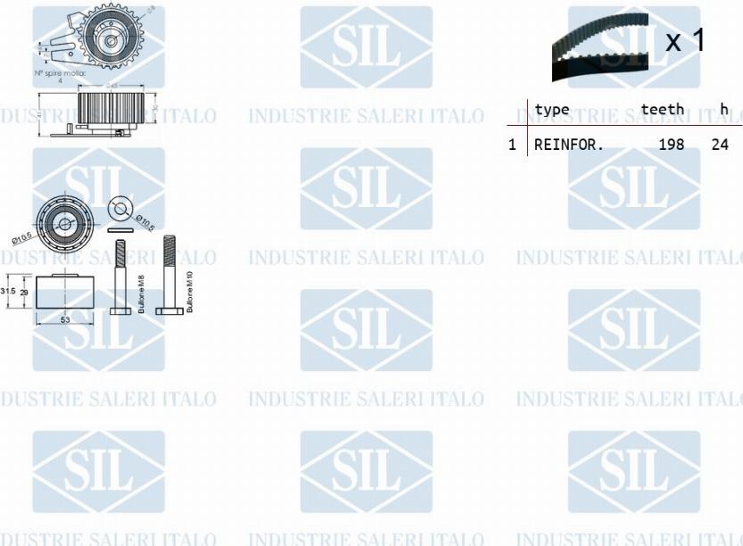 Saleri SIL TK1124 - Kit cinghie dentate autozon.pro